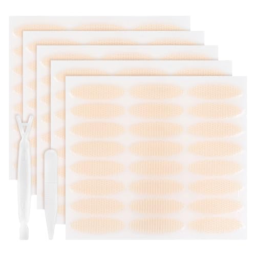 VILLCASE Tiras de Encaje para Párpados Dobles L Tamaño, 240 Pegatinas Invisibles para Levantamiento Instantáneo de Párpados Caídos, Cinta Adhesiva de Fibra Transpirable para Maquillaje