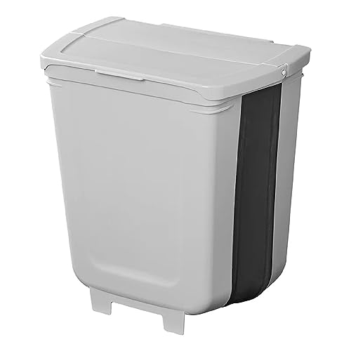 ProPlus Mülleimer klappbar 8L PP grau 29,3x27,5x20 cm Abfalleimer für Schranktür Wandmontage Camping Küche Wohnmobil Wohnwagen Caravan faltbarer Abfallbehälter