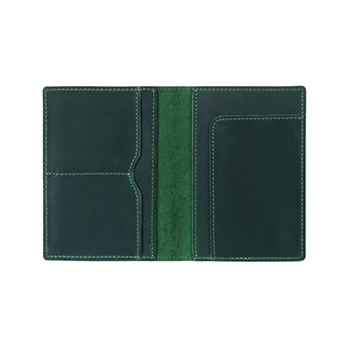 Portefeuille de voyage vintage en cuir de vache fait main - étui passeport luxe vert