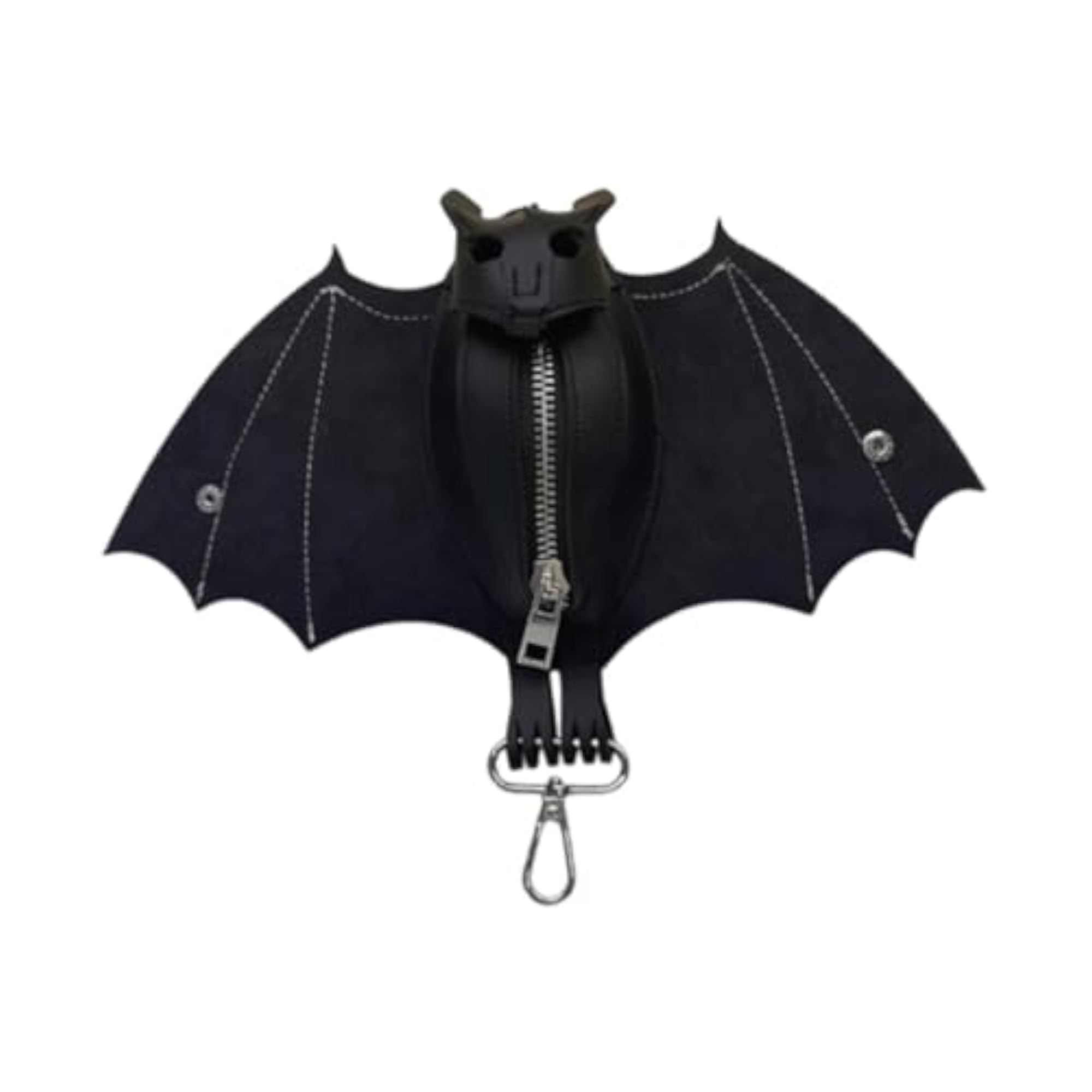 PU Leather Bat Coin Purse with Zipper, Portable for Travel