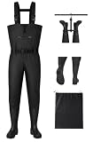 Zllzpzd Wathose Herren Wasserdicht mit Stiefel Anglerhose für Erwachsene