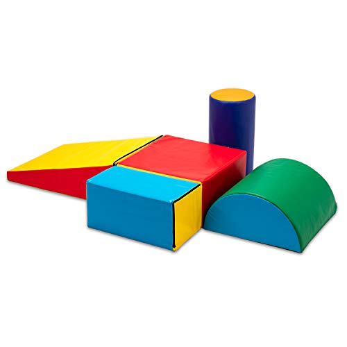 Matladin Indoor Safe Soft Foam Climber 5-Piece Sets, Beginner Toddler Climber with Slide Ramp Indoor Climbing Toys for Toddlers Kids and Children