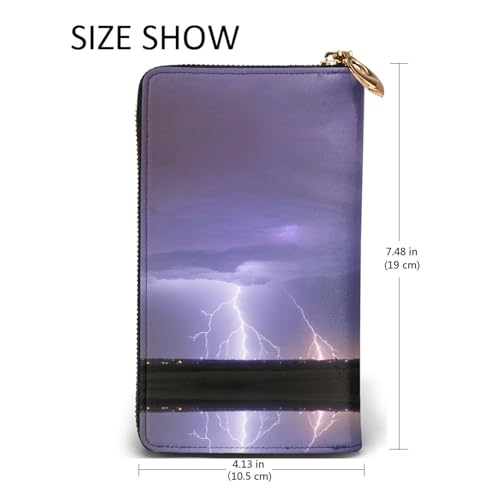 Cartera de cuero Lightning Storm antirrayaduras bolso de mano compacto de mano 5