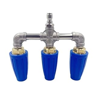 Triple Turbo Nozzle Pressure Washer, 360° Rotating Turbo Nozzle for Power Washer with 1/4" Quick Connector, 2.5 Orifice 3-in-1 Turbo Nozzle, 4000 PSI Max
