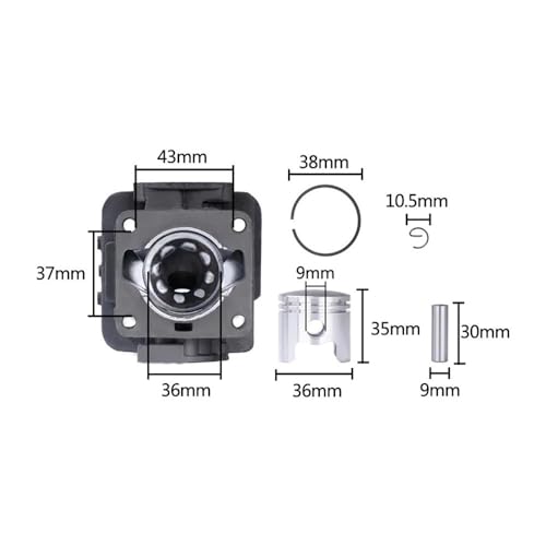 Kit cylindre piston 36mm segment axe débroussailleuse WG330C 330 - 3