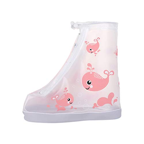 Zhhlaixing Niños Cubiertas para lluvia Impermeables Reutilizables Botas de lluvia - Zapatos de Cubierta Espesar Resistente al desgaste A prueba de humedad Protección contra la nieve