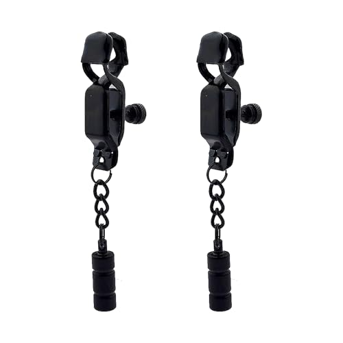 Nipple Clamps with Chain Adjustable Nipple Clips for Women Couples Black Weighted Non Piercing Body Clamps Faux Nipple Jewelry for Adult Role Play Accessories