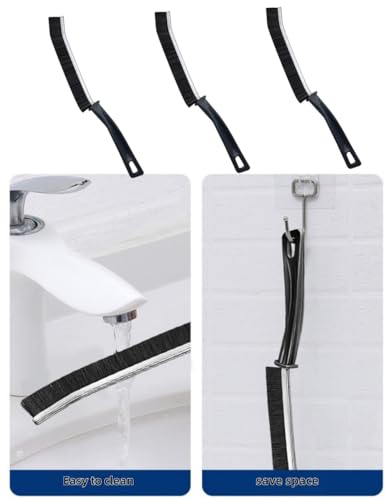 Image of 3 Pack Hard Bristle Crevice Cleaning Brush, Multifunctional Gap Cleaning Brush Small Scrub Brush, Skinny Cleaning Tools For Bathroom, Kitchen, Livingroom, Grout, Window, Vehicle, Faucets, Toilet