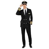 Morph Men's Pilot Costume Men Airplane Outfit Adult Airline Halloween Costumes for Men Pilot Uniform Suit Medium