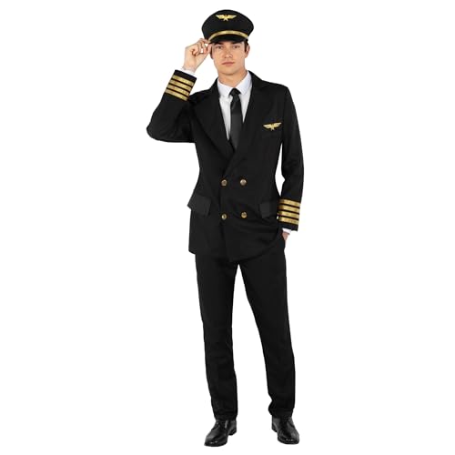 Morph Men's Pilot Costume Men Airplane Outfit Adult Airline Halloween