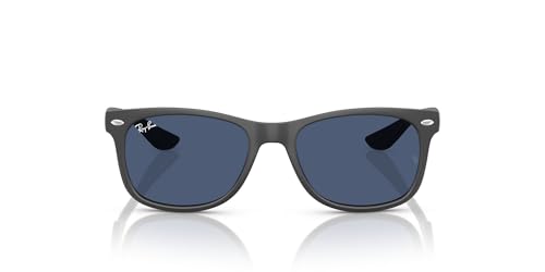 Ray-Ban RJ9052SF Kids New Wayfarer Low Bridge Fit Square Sunglasses, Rubber Dark Grey/Dark Blue, 50 mm - image 1