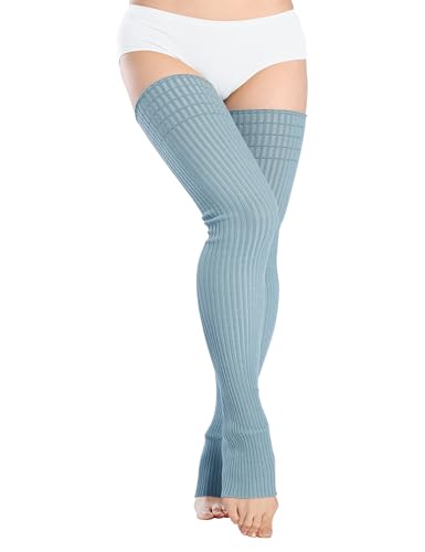 Image of v28 Women Girls Thigh High Long Neon Ribbed Knit Leg Warmers Plus Size Boot Extra Long Large Socks Available in S~3XL