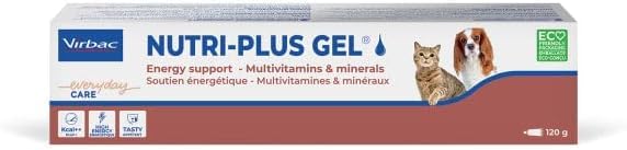 Virbac Nutri-Plus Gel | 120 g | Ergänzungsfuttermittel für Hunde und Katzen zur Nahrungsergänzung und Rekonvaleszenz | Appetitanregender, hoch konzentrierter Energieträger