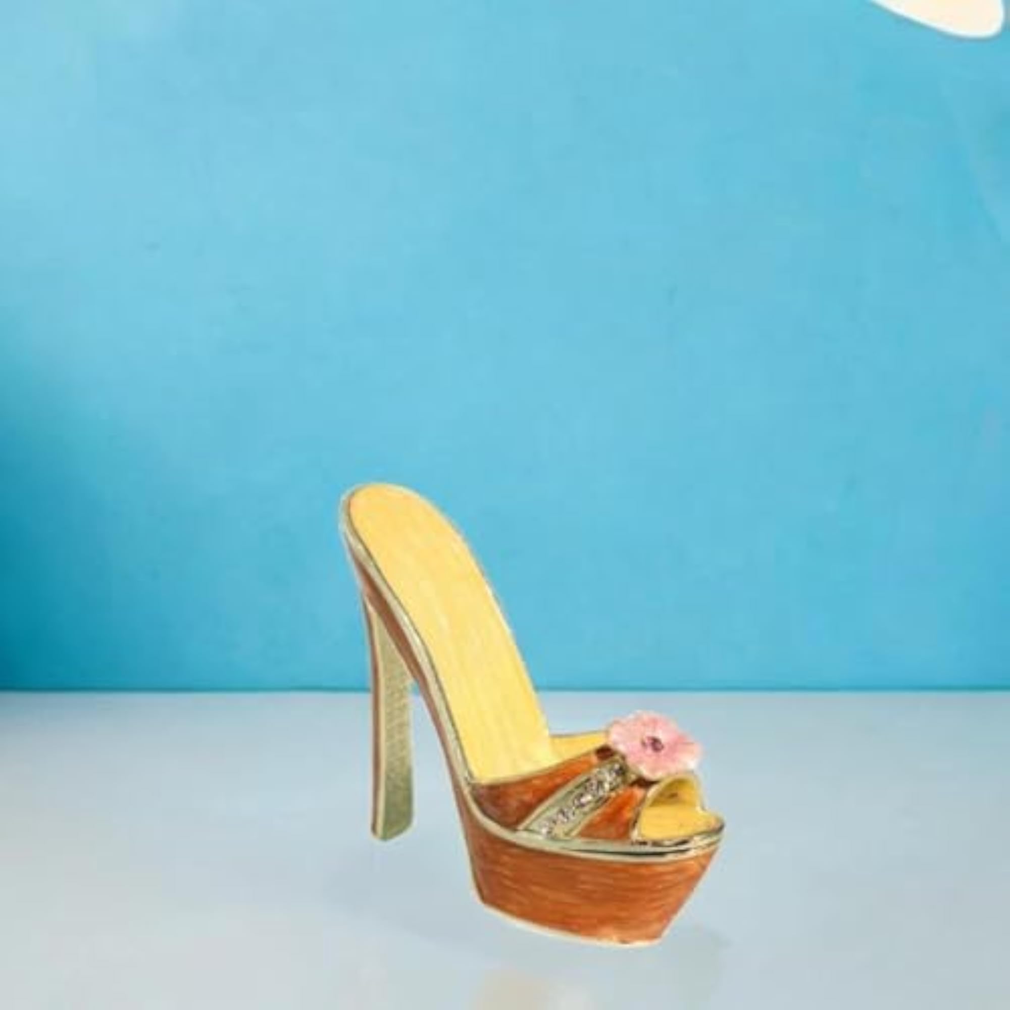 Enamel Trinket Box, High Heel Jewelry Box for Charms