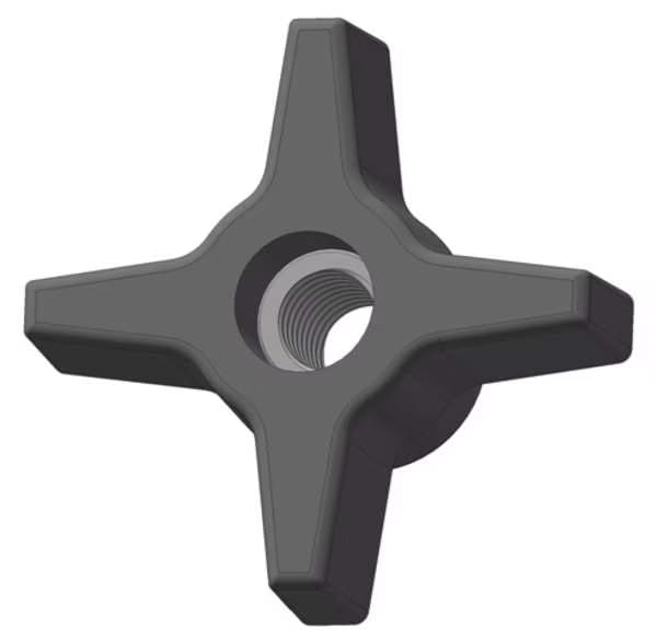 MOLLIFII Four Prong Knob, 3/8-16 Thread Size, 1.125