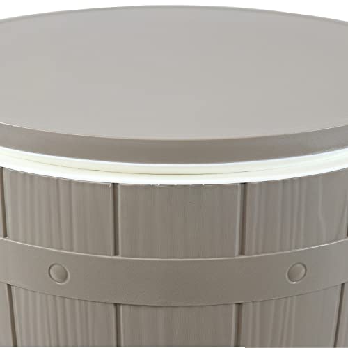 Sunnydaze 10-Gallon Patio Bar Cooler Table With Height-Adjustable Tabletop - Wood-Look Plastic Design - Driftwood #TOP5