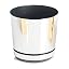 KORAD Vaso da Fiori con sottobicchiere Integrato - Decoro 016 - Specchio, Diametro 26 cm - Vaso per Piante in plastica di Alta qualità - Pentola di Piante Decorativo con Fori di