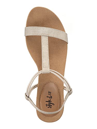 Image of Style & Co. Womens Mulanepwt Sequined Wedge Sandals
