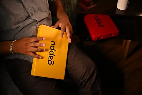 Image of JamBox with Strap - Yellow | Compact Hand Drum with Rich Bass & Adjustable Snare | Portable Percussion Acoustic Musical Instrument | Ideal for Travel Beat Box & Jamming Sessions