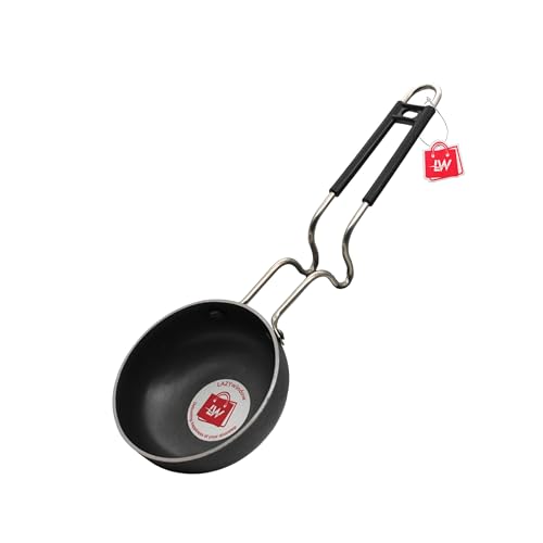 Image of LAZYwindow Essential Iron Tadka Pan /Fry Pan with Steel Handle for Kitchen 12cm Diameter