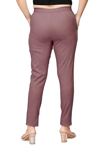 Image of Women's Cotton Lycra Regular Fit Casual Pant