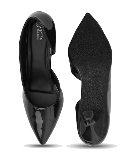 Image of JM LOOKS Women's Pointed Toe Kitten Heel Pumps Elegant Slip-On Dress Shoes for Wedding Party & Office