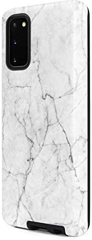 Skinit Pro Phone Case Compatible with Galaxy S20 - White Marble Design