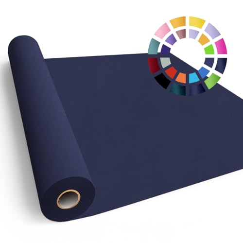 Image of SMART&CASUAL 48 inch x 2,520 inch (210') Navy Blue Kraft Craft Paper Roll for Gift Wrapping Bulletin Board Bouquet Flower Art Packing Parcel Table Covering 80GSM 55LB (Navy Blue, 48 inch x 210')