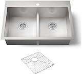 KOHLER K-3838-1-NA Vault Smart Divide Double-Equal Sink