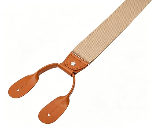 Image of Suspenders for Men Button End Adjustable Y-Back Elastic 47 Inches