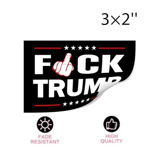 Image of 100 Pcs Fuck Trump Sticker Anti Trump Funny Trucks Window Laptop Decal Sticker 3X2 in
