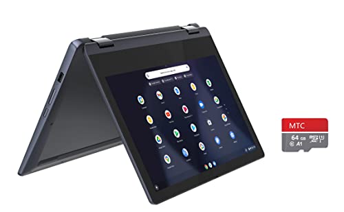 Lenovo-Chromebook-Flex-3-2-in-1-116-HD-Touchscreen-Laptop-MediaTek-MT8183-4GB-RAM-128GB-Storage64GB-eMMCMTC-64GB-Flash-Memory-360-flip-and-fold-Chrome-OS-Abyss-Blue-with-MTC-SD-Card