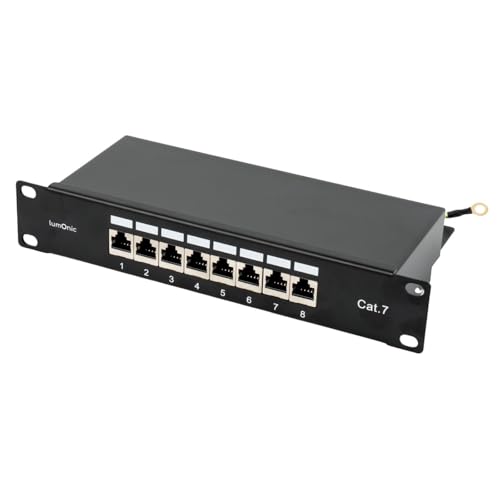 Panneau de brassage CAT7 Lumonic 10 pouces 8 ports 1U noir blindé