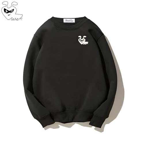 Boy Sweatshirts Cool Cute Glasses Animal Ant Embroidery O-neck Cotton Pullover Thick Fall Loose Hoodie4