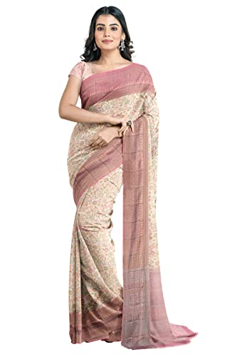 Image of Pothys Women's Grey Art Raw Silk Saree With Blouse Piece (B7749 Grey)