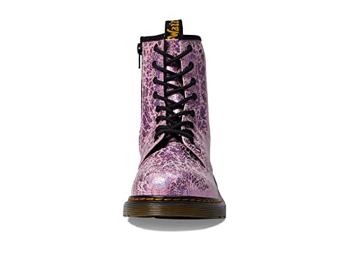 Image of Dr. Martens Kid's Collection 1460 Lace Up Fashion Boot (Big Kid) - Boots for Kids - Leather Lining & Upper Pink Disco Crinkle 5 UK (US 6 Big Kid) M