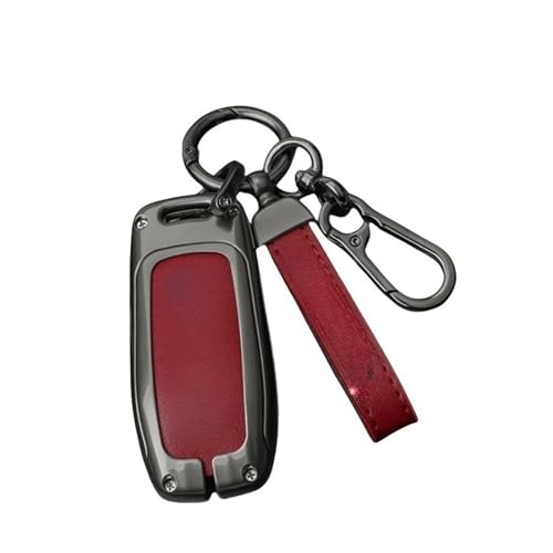 Benz ABCE SS Gクラス CLA CLS EQA EQB EQC GLA GLB GLC GLE GLS 車用亜鉛合金キーケース キーバッグ 車用メタルキーシェル(Gun Black Red)