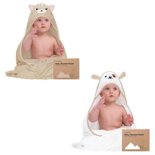 Image of KeaBabies Baby Hooded Towel and Viscose from Bamboo Baby Towel Organic Towel - Infant Towels - Large Hooded Towel - Baby Bath Towel with Hood for Girls, Babies, Newborn Boys
