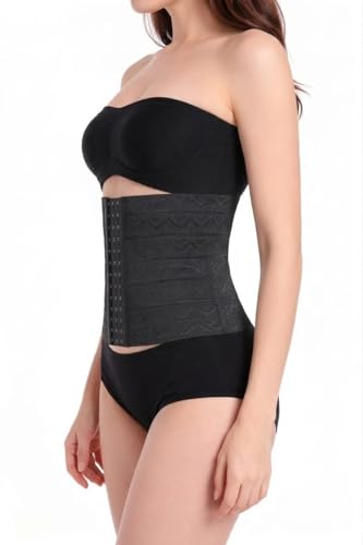 Image of Tummy Tucker Belt for Women | Instant Tummy Control, Belly Fat Reduction & Slim Waist Shaper | Postpartum Belt After Delivery | Back Support Corset | Black & Cream | 32-40