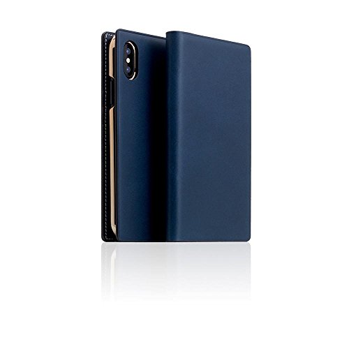 Best Deal SLG iPhone X/Xs Leather Wallet Case, D7 Italian Buttero Leather Diary Flip Cover Card Slot Holder with Gift Box, Handmade and Designed for Apple iPhone X/Xs (Blue)