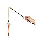 KARLIE Spielangel FEDER UND LEDER für Katzen mit Lederstreifen und Federn