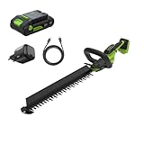 Greenworks 24V Akku-Heckenschere Set 56 cm, bürstenloser Motor, Doppelmesser 28 mm, 2,0Ah Akku & Ladegerät, Hedge Sweeper HT2202A1