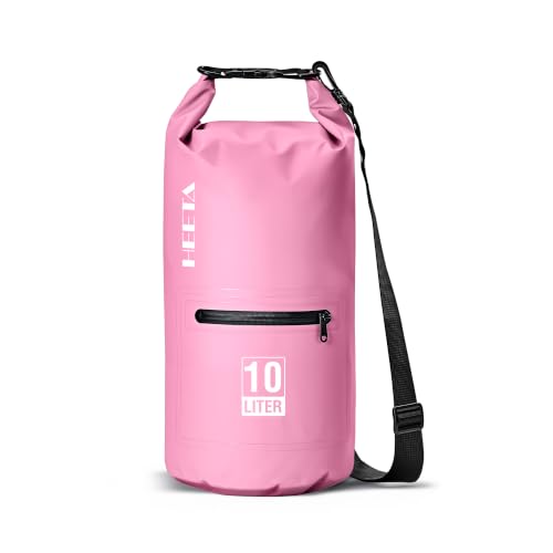 HEETA Waterproof Dry Bag Backpack with Zippered Pocket (Pink, 5L)