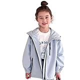 [PeaBaby] アウトドアジャケット 女の子 子供用 登山服 多機能 ウインドブレーカー 子供服 マウンテンパーカー キッズ ガールズ 小学生 防風 防寒 撥水性 大きいサイズ 薄手 可愛い おしゃれ キャンプ お釣り 登山 (JP, 身長, 140, ブルー)