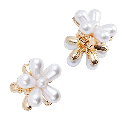 DENICRAAS Pearl Flower 2 Piece Hair Claw Pearl Hair Clip, Mini Claw Hair Clip, Small Claw Hair Clip, White Bridal Hair Clip, Fashion Claw Clip, Hair Accessories, For Women & Girls Hair Claw (White) DENICRAAS Pearl Flower 2 Piece Hair Claw Pearl Hair Clip, Mini Claw Hair Clip, Small Claw Hair Clip, White Bridal Hair Clip, Fashion Claw Clip, Hair Accessories, For Women & Girls Hair Claw (White)
