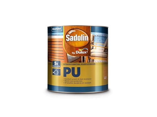 Image of Dulux Sadolin PU Wood Polish Matt Finish for exterior surfaces | Excellent resistance to scratches, stains, and cracks | Water resistant, all weather durable and long lasting, 4 Litres