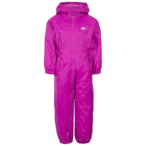 Image of Trespass Unisex Waterproof Babies Rain Suit Dripdrop - Elastic Cuffs and Ankles, Elasticated Side Waist, Full Body Length Zip, Reflective Piping, Grown on Hood, Padded