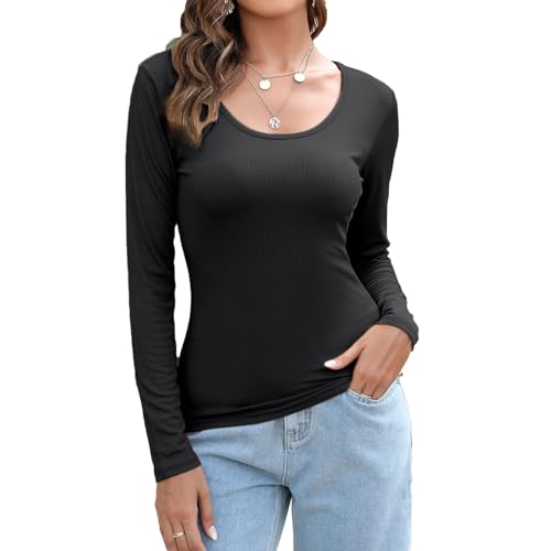 Manga de Mujeres, Camiseta de Camiseta para el Cuello para la Oficina Diaria de Viajes en el Hogar Fit Slim Top Soft Casual Strightery (XL)