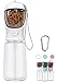 Hund und günstig Kaufen-COTOP Wasserflasche Hund Unterwegs, 550ml Tragbare Hundetrinkflasche mit 100ml Hundefutterflasche, Plastik Reiseflasche für Hund Klein (Weiß)