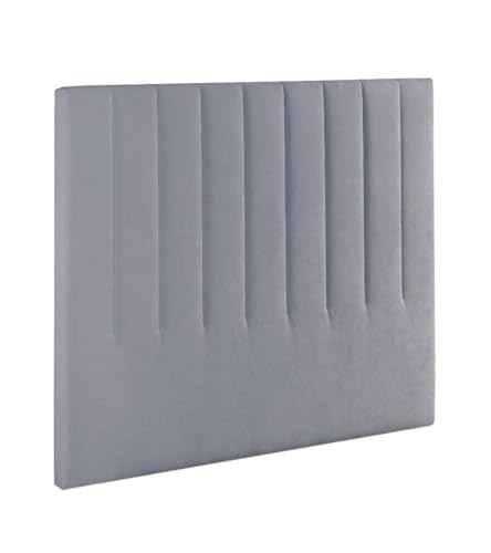 Home Heavenly® Cabecero Tapizado Amex – Acolchado Alta Densidad, Tela o Polipiel, Sin Montaje, 150x120 cm, Diseño Moderno para Dormitorio en Tela Color Gris